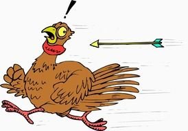 Cartoon Turkey Running drawing