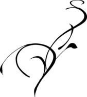 Floral Scroll Clip Art N10