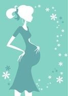 Ä°llustration of Pregnant Woman Silhouette