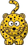 Smiling cartoon leopard clipart