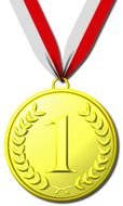 isolated drawn gold medal