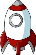 Clip art of Cartoon Rocket Ship