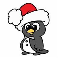 Cute Cartoon Christmas Penguins N2