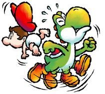 green dinosaur from video game Super Mari