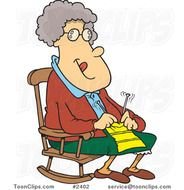Grandma Knitting Cartoon