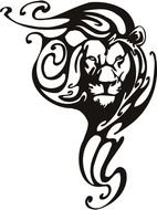 tattoo of a muzzle of a lion with beautiful mane