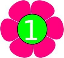 Pink Number 1 Clip Art N8