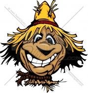 Scarecrow Cartoon With Straw Hat Clipart Image