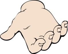 hand on a black background