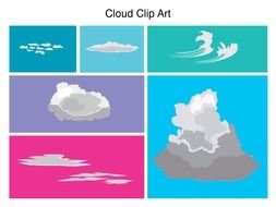 variety of clouds for clipart