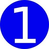 Blue Number 1 Clip Art N2