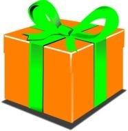 Orange Birthday Present Clip Art