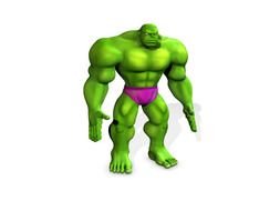 Green cartoon hulk clipart