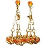 Rhinestone Rondelle Dangling Clip Earrings From Melonrose On Ruby Lane