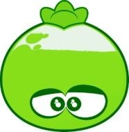 Green cartoon fruit clipart