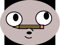 Emoji with the pencil on the mouth clipart