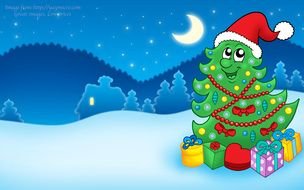 Ä°llustration of Cartoon Christmas Tree