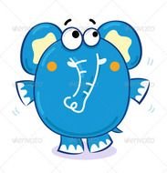 Cute Cartoon Elephants N3