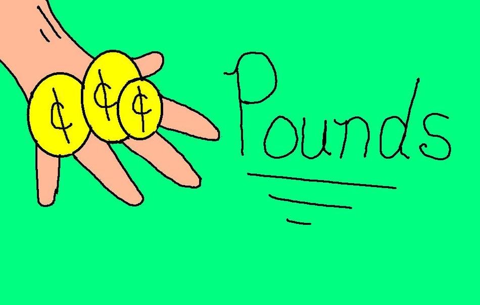 Clip art of pounds and hand