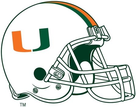 Miami Hurricanes Football Helmet