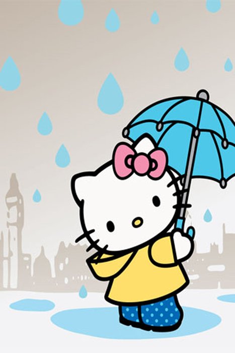 Hello Kitty with umbrella free image download