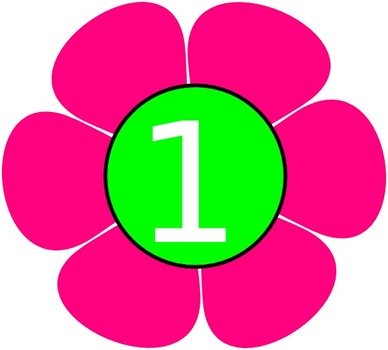 Pink Number 1 Clip Art N8