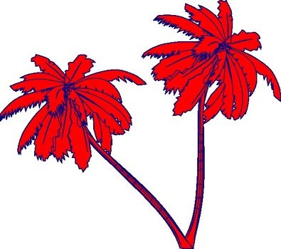 Red And Blue Palm Trees Clip Art