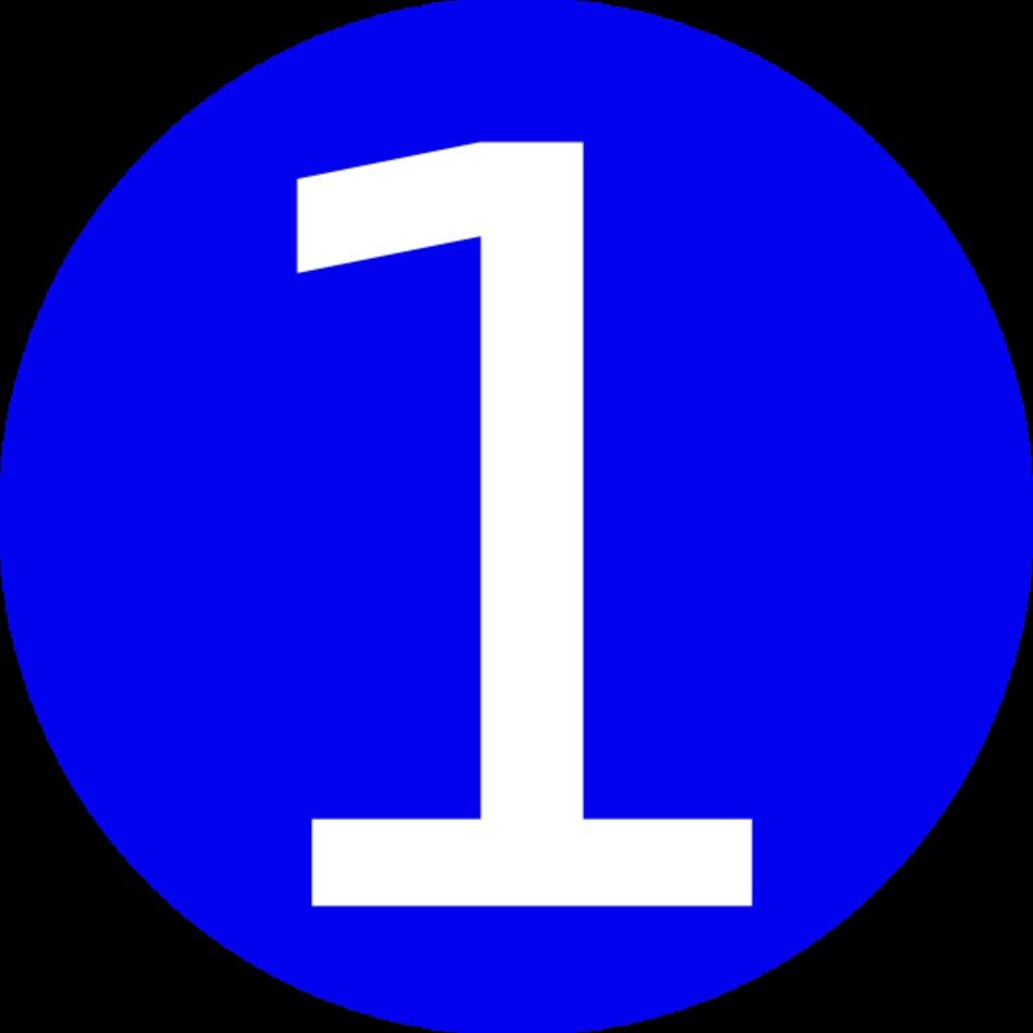 Blue Number 1 Clip Art N2