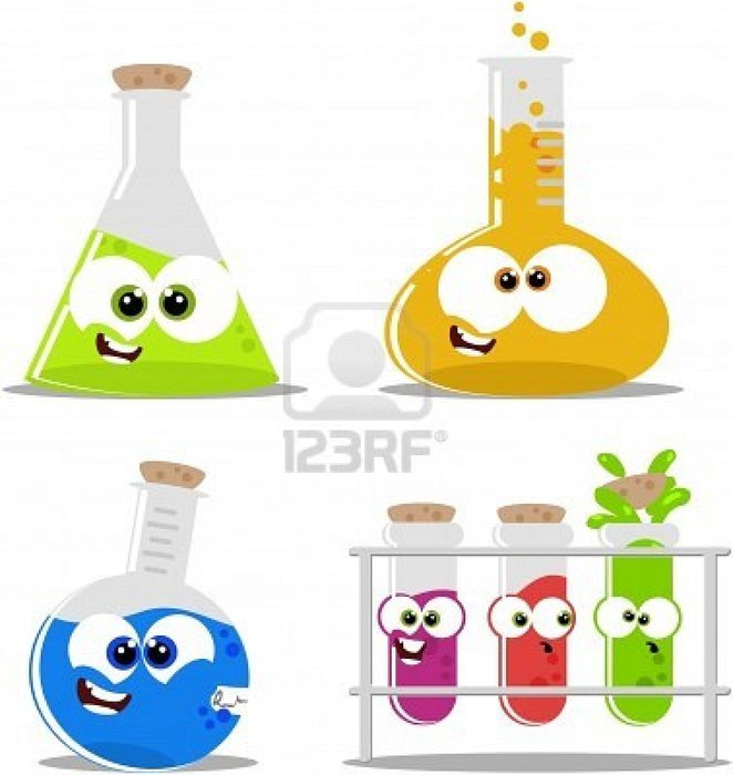 clipart of the animated laboratory flasks