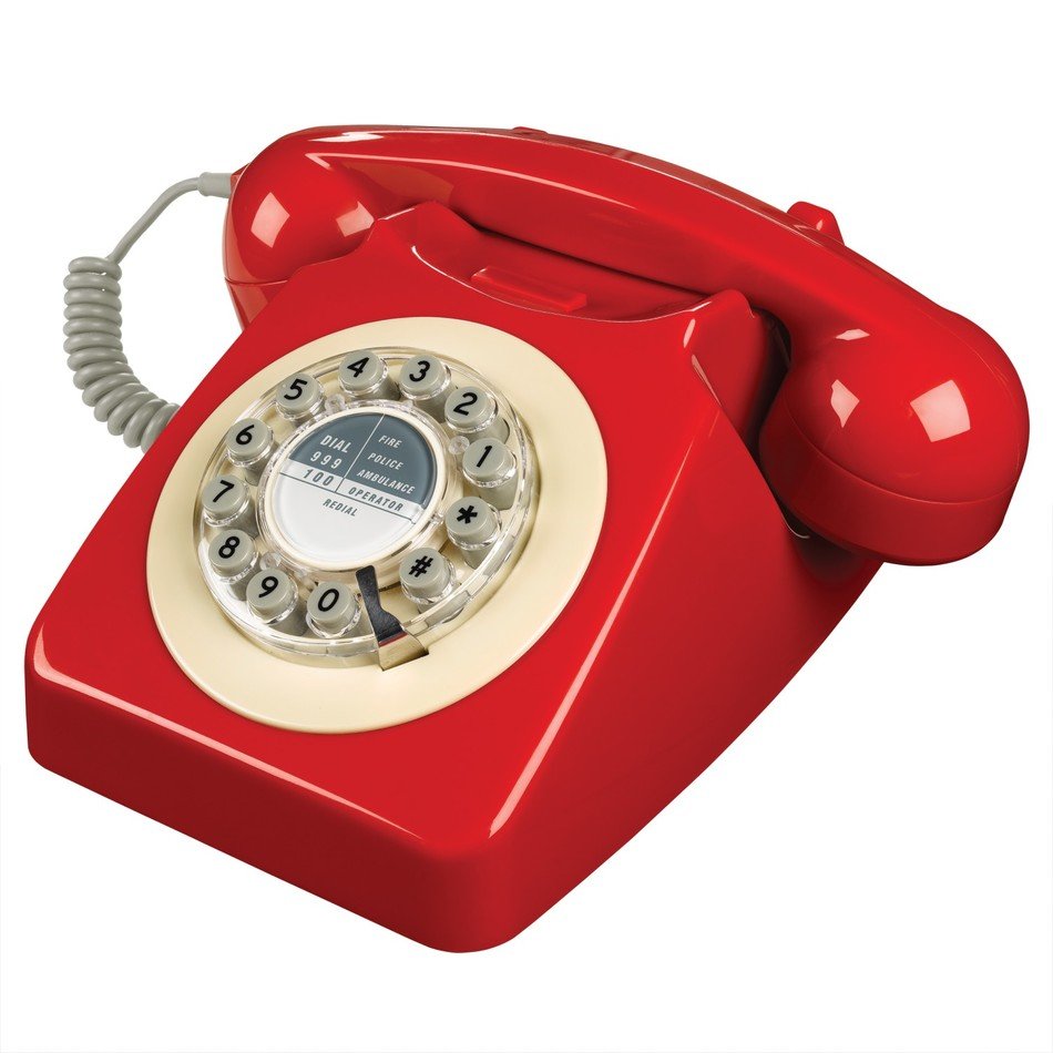 Red Retro Phone as a picture for clipart