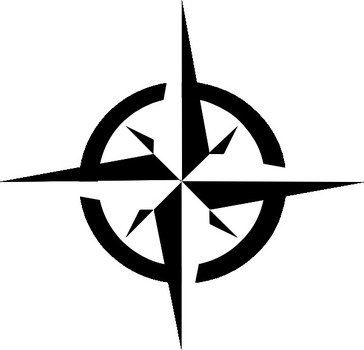 White Compass Rose Clip Art