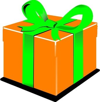 Orange Birthday Present Clip Art