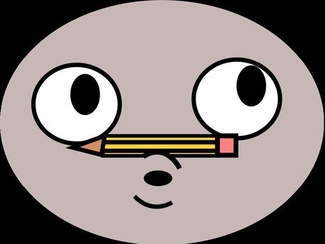 Emoji with the pencil on the mouth clipart