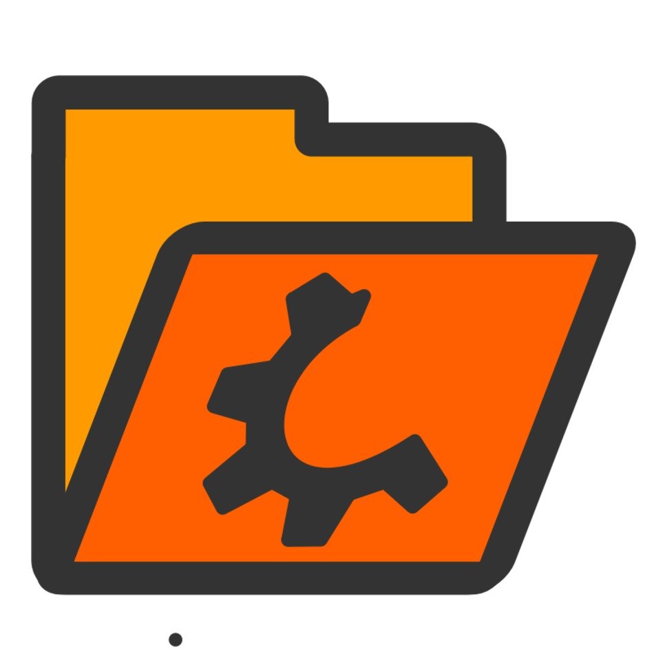 open wolder with gear, icon