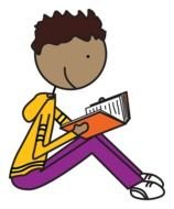 Cartoon person with the book clipart