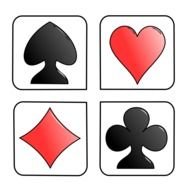 4 Playing Cards drawing