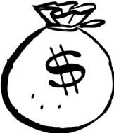 painted white bag with dollars
