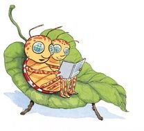 drawing insect reading a book