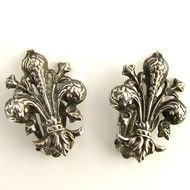 Vintage Silver Earrings Fleur De Lis