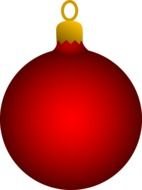 red christmas ball on christmas tree without pattern