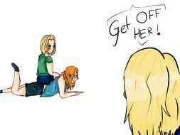 "Get Off Her" clipart