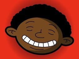 Happy dark skin male Face