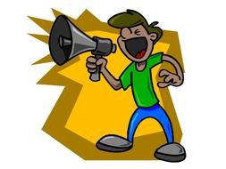 Cartoon Person Shouting drawing