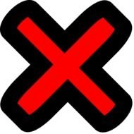 X, red Mark in black outline, Clip Art