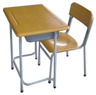 brown School Desk And Chair drawing