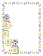 Clip art of baby toys border