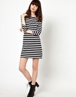 girl in a striped dress as a picture for clipart