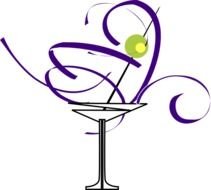Pink Martini Glass Clip Art N8