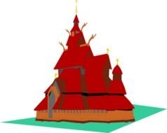 Clip art of red Temple