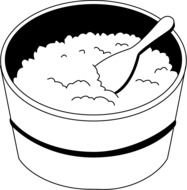Rice Bowl Clip Art Black And White